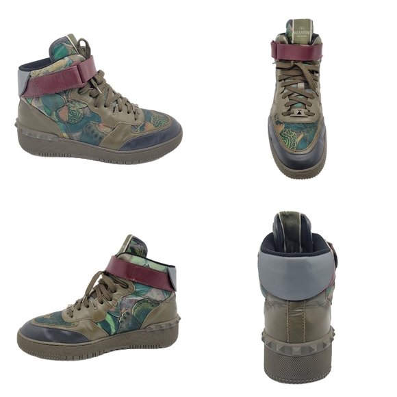 Valentino Garavani Rockrunner Camo Butterfly High Top Sneakers 42 - Picture 4 of 12